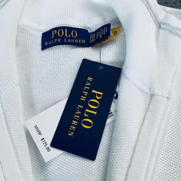 Polo Ralph Lauren Classic White Textured Zippered Sleeveless Sweater, XXL NWT - Picture 4 of 6